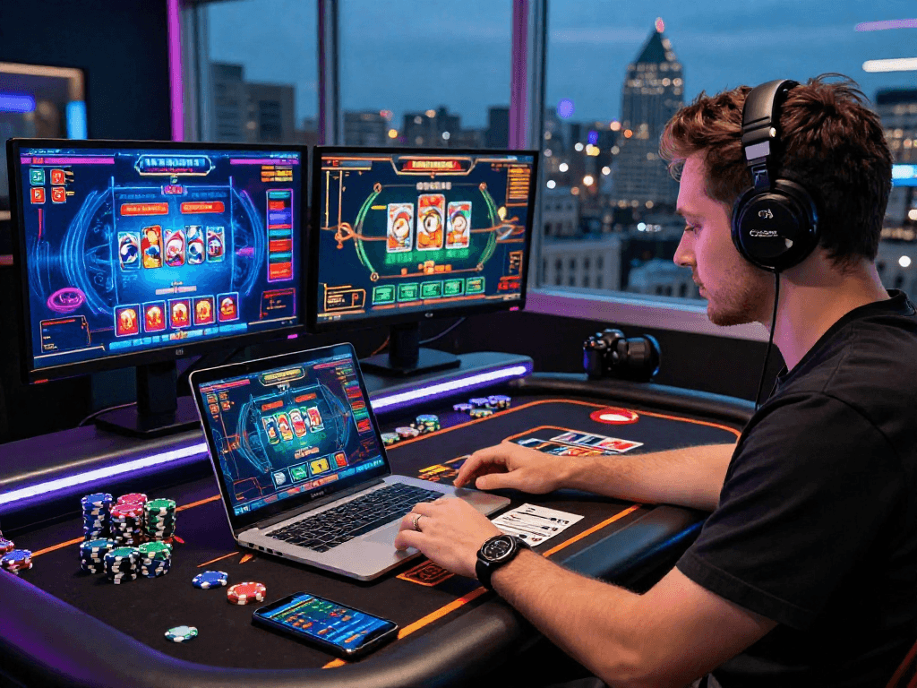 Engaging online gambling experience in Canada as players gamble online with vibrant graphics.