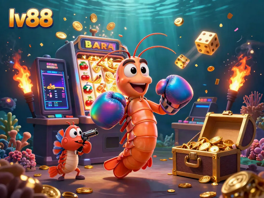 Experience the excitement of gaming at lv88 with lively underwater characters and vibrant slot elements!